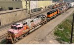 Santa Fe Dash 9s BNSF Northtown hump duty today - Mpls MN 2023